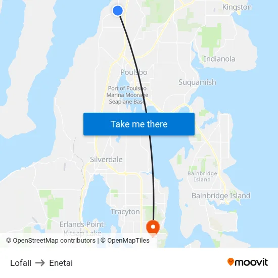 Lofall to Enetai map