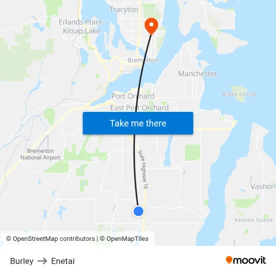 Burley to Enetai map