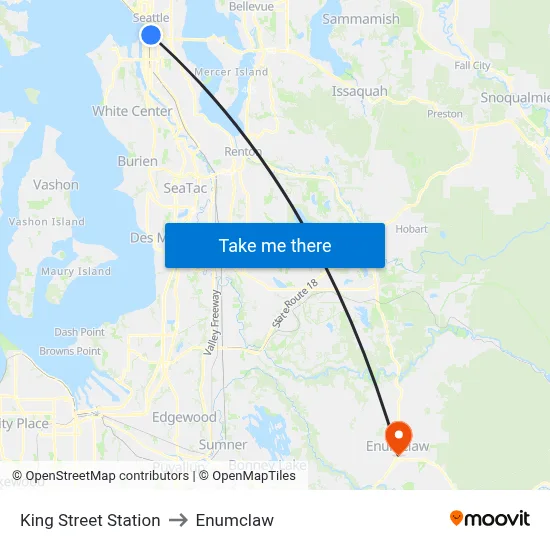 King Street Station to Enumclaw map