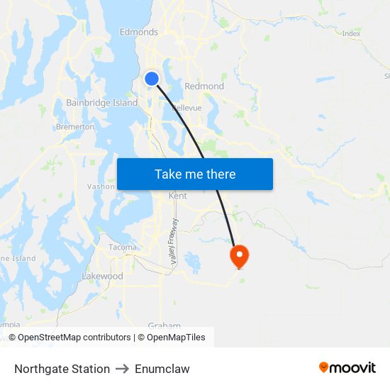 Northgate Station to Enumclaw map