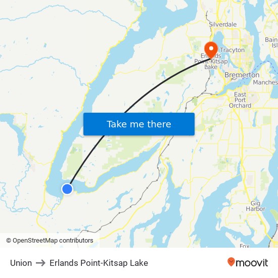 Union to Erlands Point-Kitsap Lake map