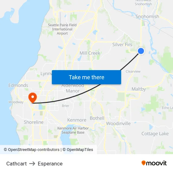 Cathcart to Esperance map