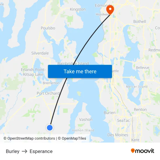 Burley to Esperance map