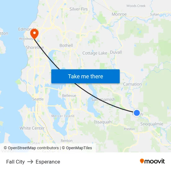 Fall City to Esperance map
