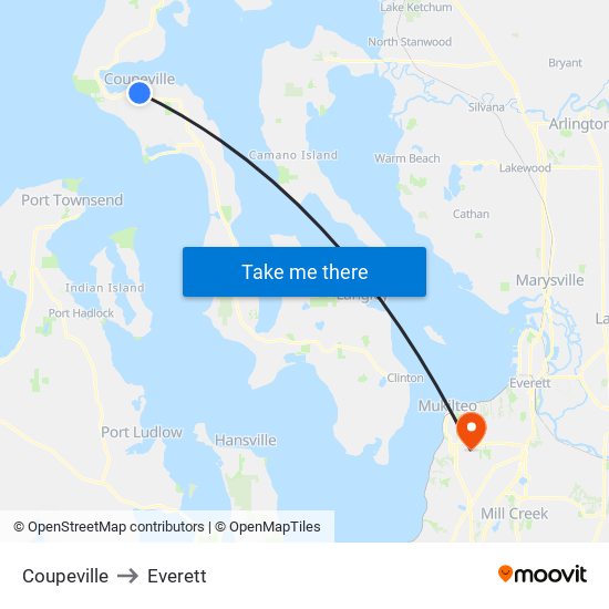 Coupeville to Everett map