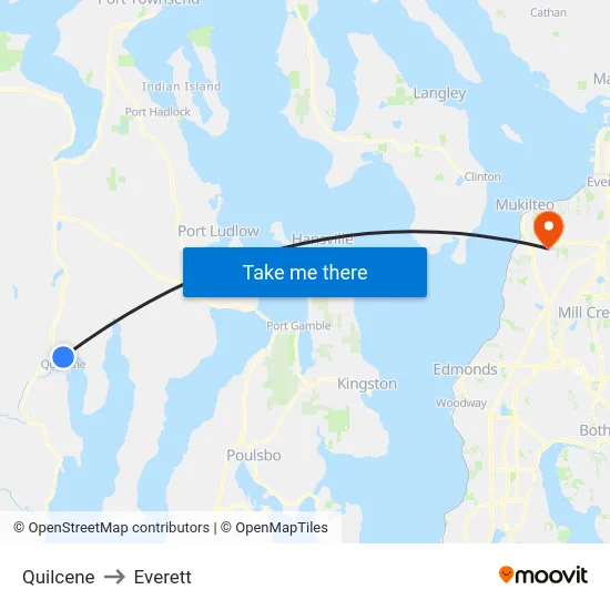 Quilcene to Everett map