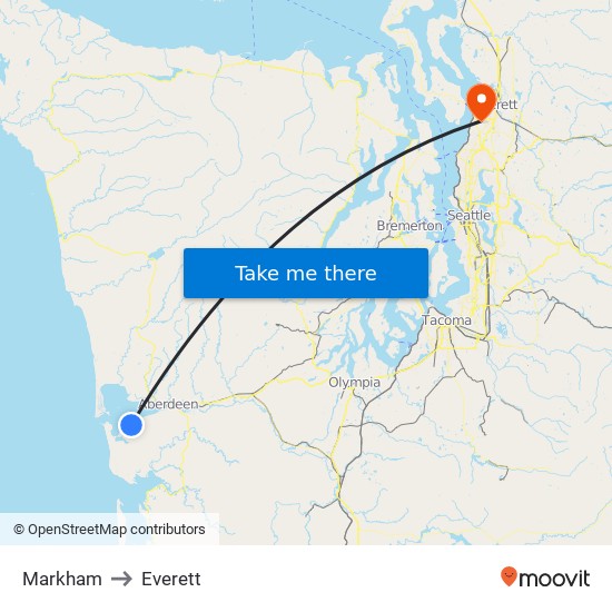 Markham to Everett map