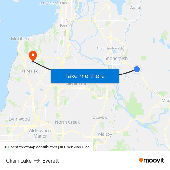 Chain Lake to Everett map