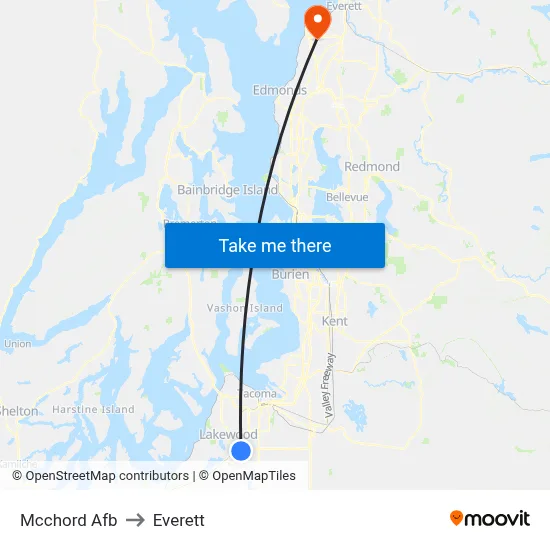 Mcchord Afb to Everett map