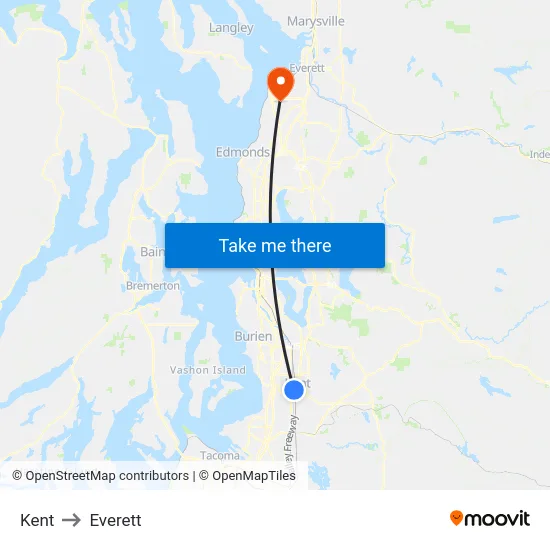 Kent to Everett map