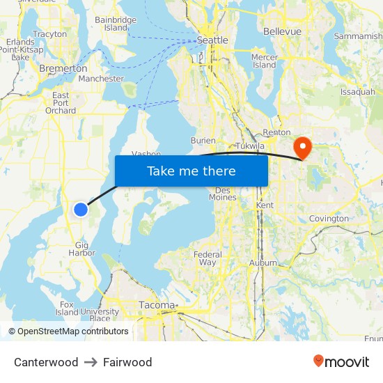 Canterwood to Fairwood map