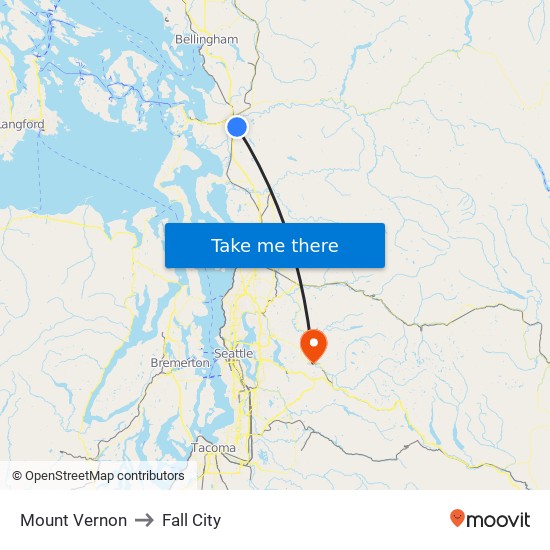 Mount Vernon to Fall City map