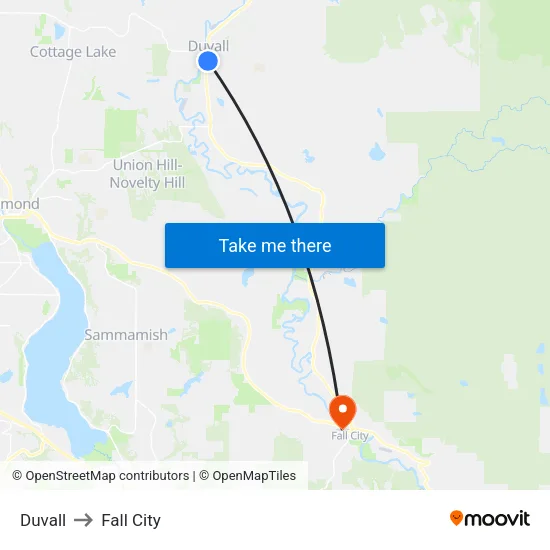 Duvall to Fall City map