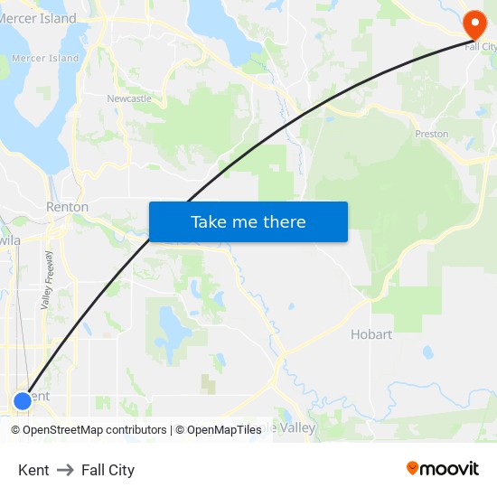 Kent to Fall City map