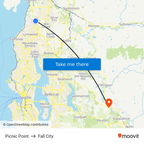 Picnic Point to Fall City map