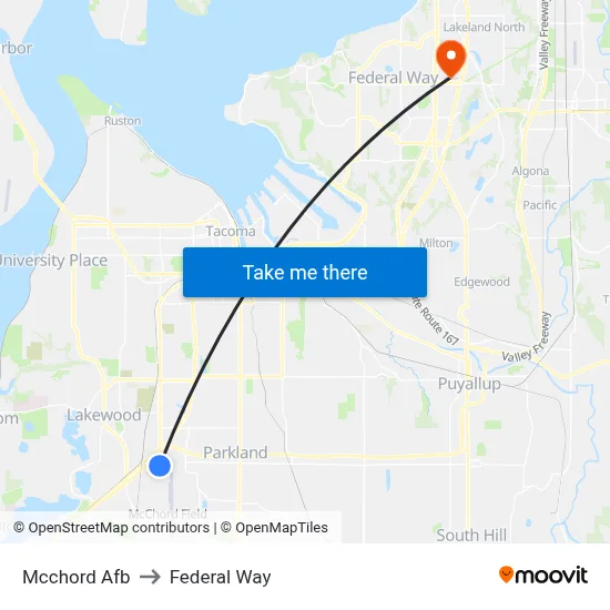 Mcchord Afb to Federal Way map