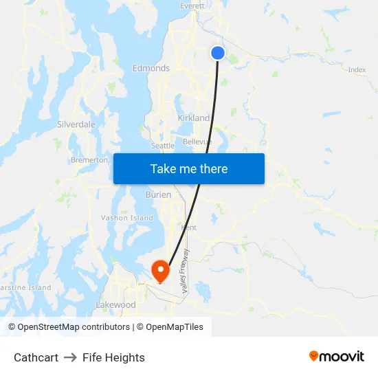 Cathcart to Fife Heights map