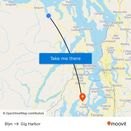 Blyn to Gig Harbor map