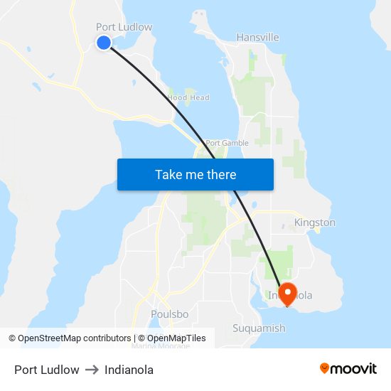 Port Ludlow to Indianola map