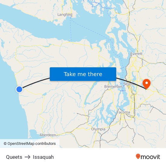 Queets to Issaquah map