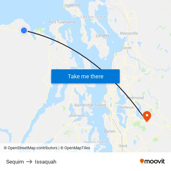 Sequim to Issaquah map
