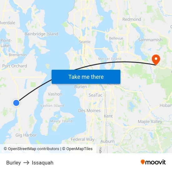 Burley to Issaquah map