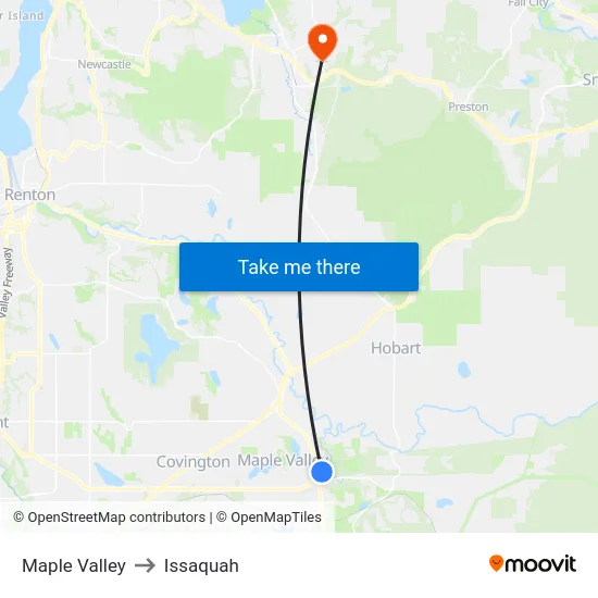 Maple Valley to Issaquah map