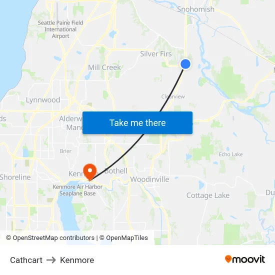 Cathcart to Kenmore map