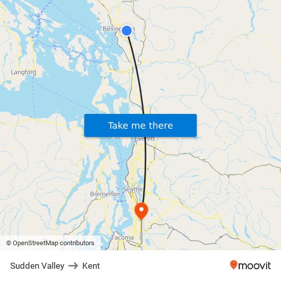 Sudden Valley to Kent map