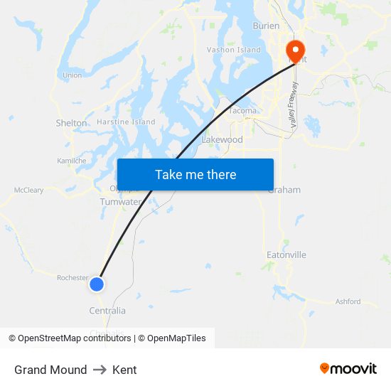 Grand Mound to Kent map