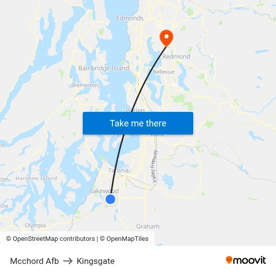 Mcchord Afb to Kingsgate map