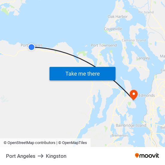 Port Angeles to Kingston map