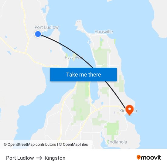 Port Ludlow to Kingston map