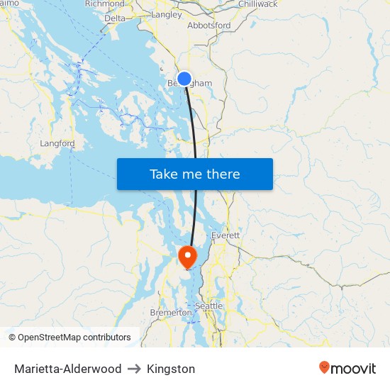 Marietta-Alderwood to Kingston map