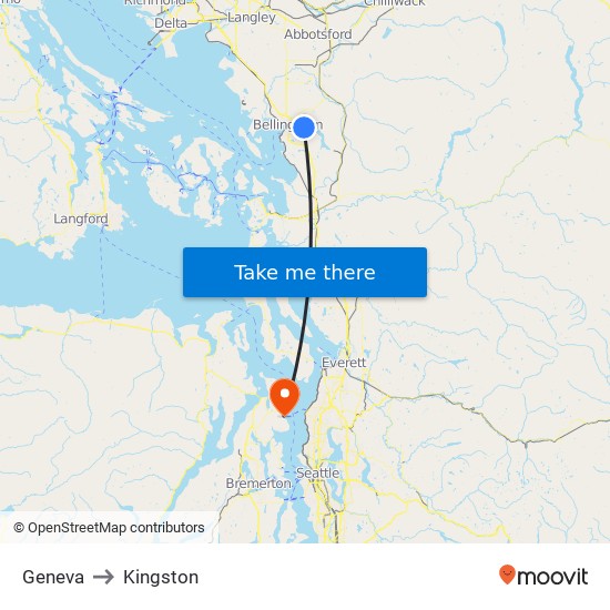 Geneva to Kingston map