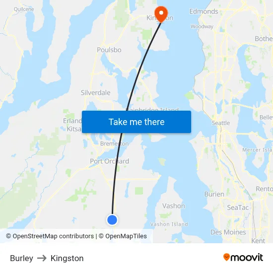 Burley to Kingston map