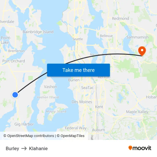 Burley to Klahanie map