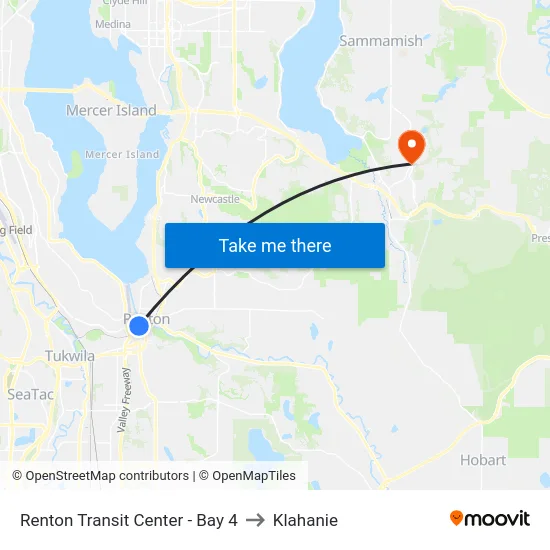 Renton Transit Center - Bay 4 to Klahanie map