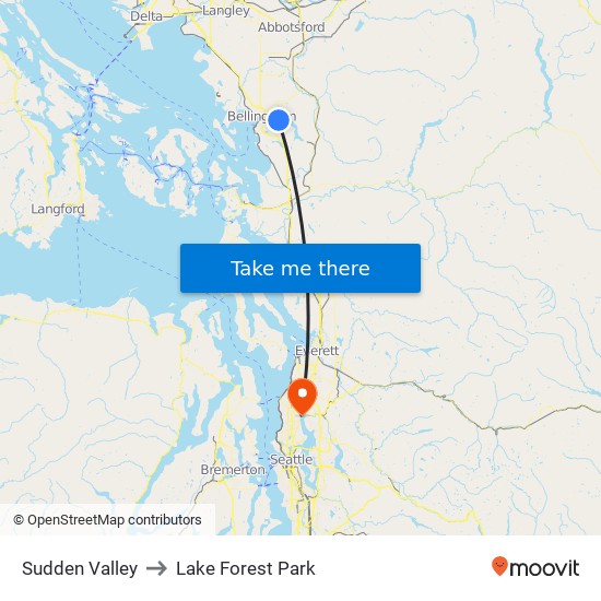 Sudden Valley to Lake Forest Park map