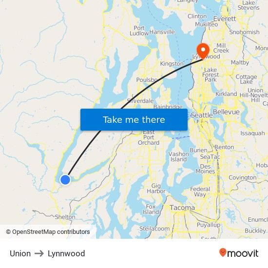 Union to Lynnwood map