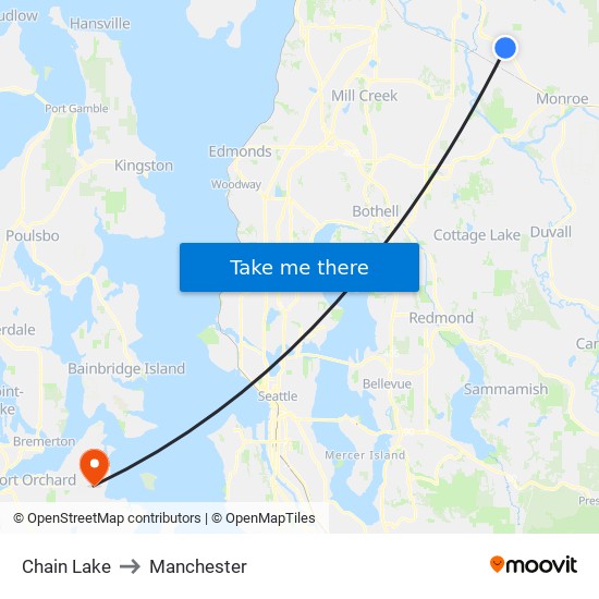 Chain Lake to Manchester map