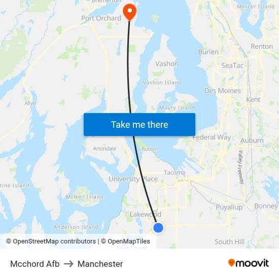 Mcchord Afb to Manchester map