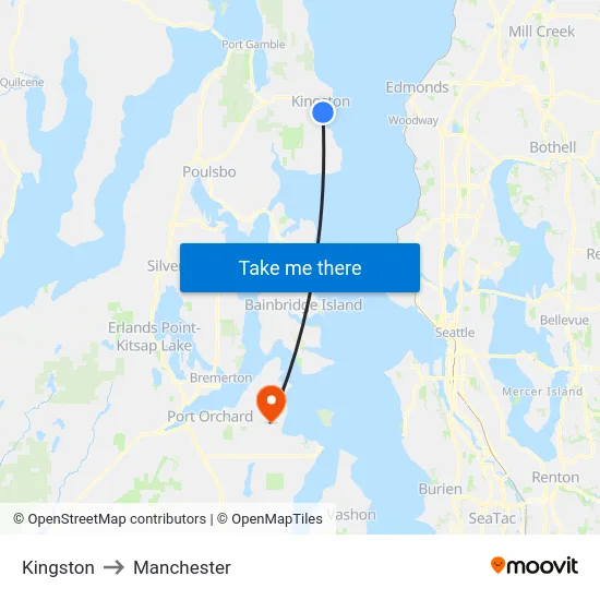 Kingston to Manchester map
