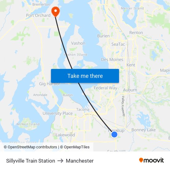 Sillyville Train Station to Manchester map