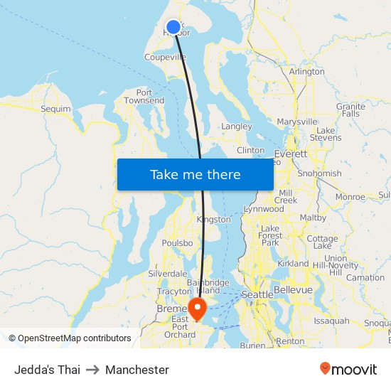 Jedda's Thai to Manchester map