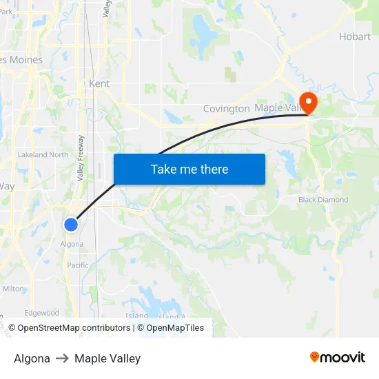 Algona to Maple Valley map