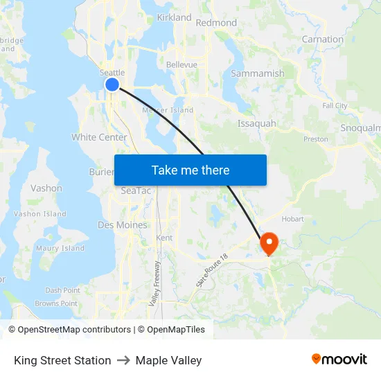 King Street Station to Maple Valley map