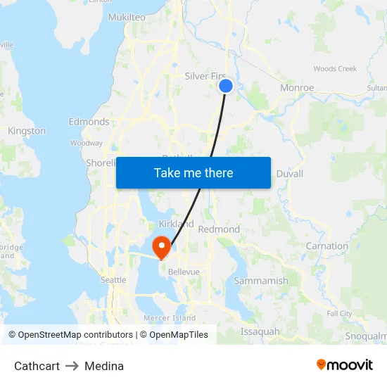 Cathcart to Medina map
