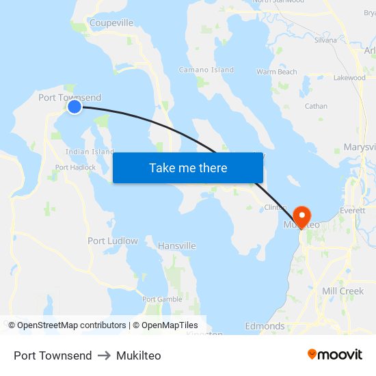 Port Townsend to Mukilteo map