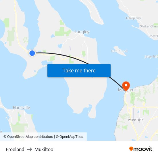 Freeland to Mukilteo map